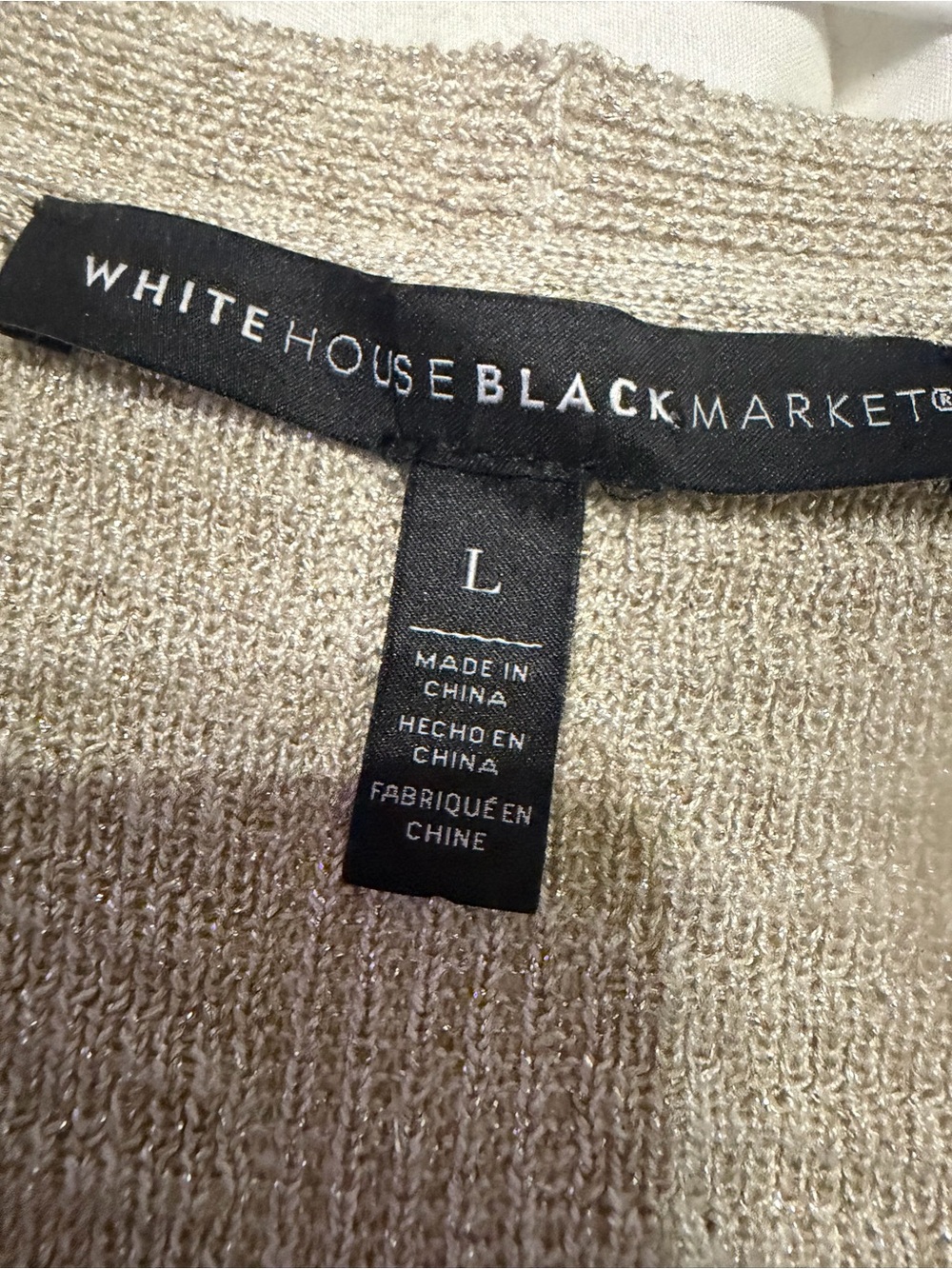 White House Black Market metallic Open-Front tie Long Cardigan - Picture 4 of 7